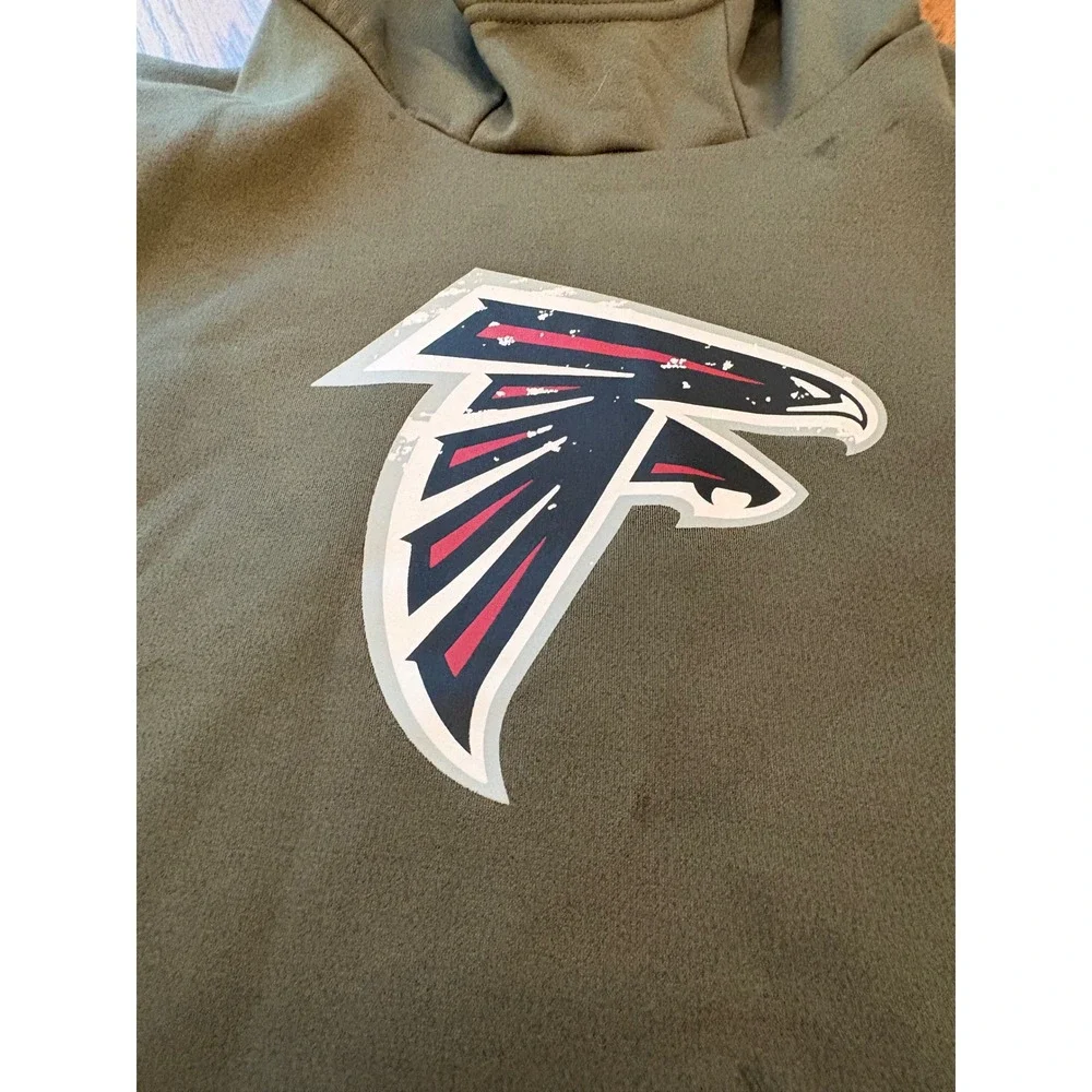 Nike Atlanta Falcons Hoodie Kids Size M 10/12 Olive Green Salute to Service Camo